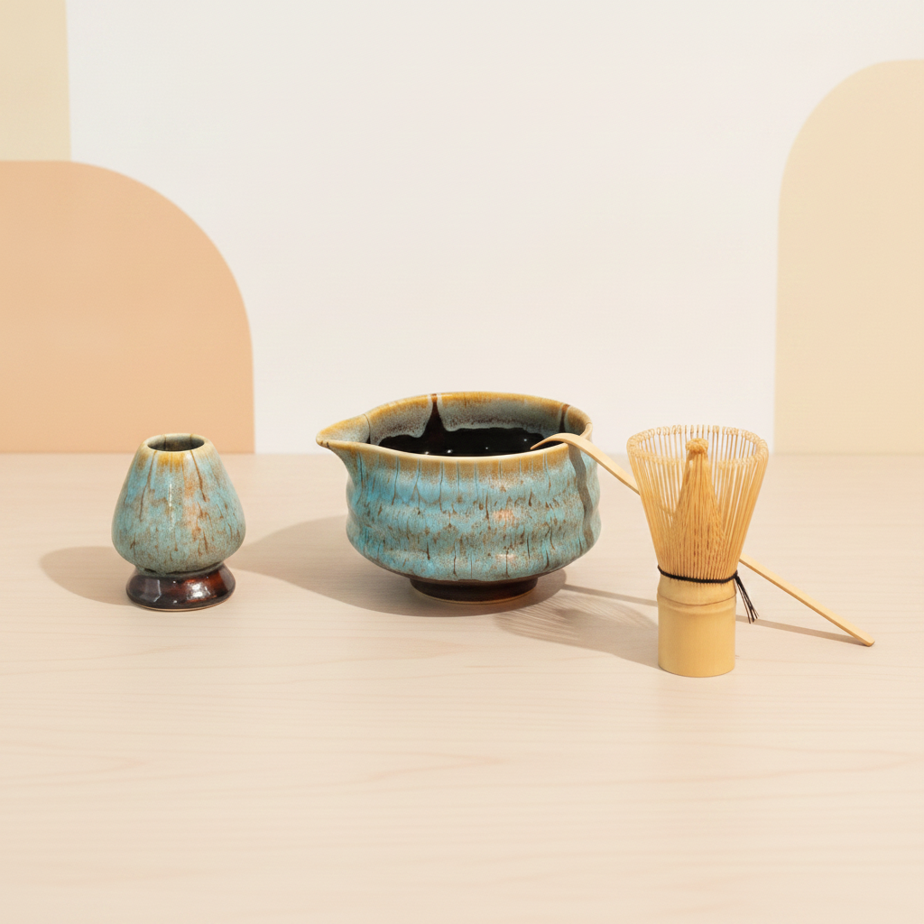 Matcha Set — Blue/Brown Reactive Glaze - The Unusual Space - Shop