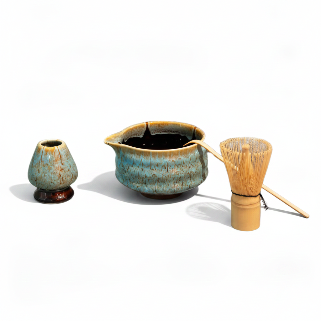 Matcha Set — Blue/Brown Reactive Glaze - The Unusual Space - Shop